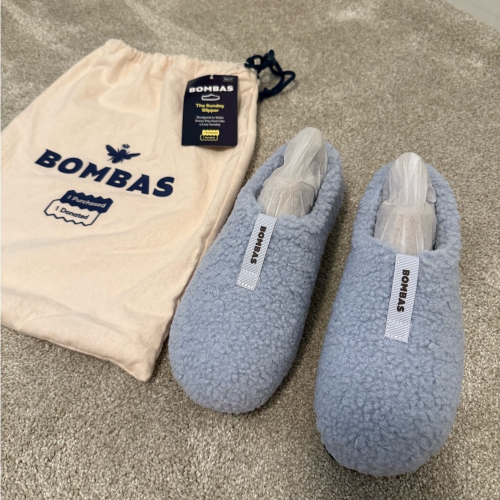Bombas Blue Fleece Sunday Slippers